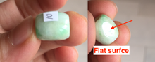 Load image into Gallery viewer, 13mm Type A 100% Natural sunny green/white/light purple olive shape Jadeite Jade LuluTong (Every road is smooth) bead pendant group PB119
