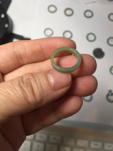 Load image into Gallery viewer, 13.3mm size 2 100% natural type A icy watery green/blue/yellow Guatemala square style jadeite jade pinky finger band ring/pendant group BS118

