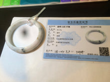 Load image into Gallery viewer, 59.6mm Certificated Type A 100% Natural White green red purplewith green floating flowers Jadeite Jade bangle G110-9546
