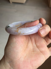 Load image into Gallery viewer, 56mm Certified 100% Natural type A green/light purple carved and golden-painted Jadeite Jade bangle PC70-(8712)

