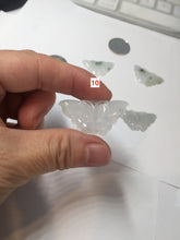 Load image into Gallery viewer, 100% Natural icy watery light green/white 3D Jadeite Jade butterfly pendant AF16
