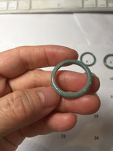 Load image into Gallery viewer, 20.2mm size 10 1/2 100% natural type A icy watery green/blue Guatemala jadeite jade band ring group PJ35

