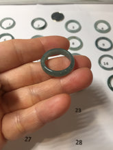 Load image into Gallery viewer, 16.5mm size 6 100% natural type A icy watery green/blue icy watery Guatemala jadeite jade band ring group PA256
