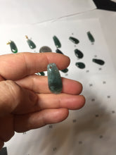 Load image into Gallery viewer, 100% Natural type A dark green gray black Guatemala Jadeite Jade thin blessed melon pendant PA210
