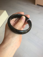 Load image into Gallery viewer, 60.3mm 100% Natural dark green/black meteorite Stellar Night sky nephrite bangle HN26-7598
