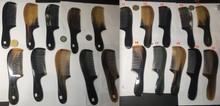 Load image into Gallery viewer, 15.5cm 100% Natural black yellow Buffalo Horn Comb with flaws group AW9
