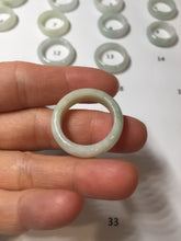 Load image into Gallery viewer, Size 6 1/2-9 100% natural type A white light green broad jadeite jade band ring PA253

