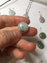 Load image into Gallery viewer, 9.9-15mm Type A 100% Natural light green yellow brown purple Jadeite Safety Guardian Button abacus bead donuts pendant PF73 Add on item
