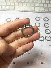 Load image into Gallery viewer, 16.7mm Size 6 1/4 100% natural type A icy watery dark green blue black gray Guatemala jadeite band ring group PE129
