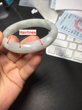 Load image into Gallery viewer, 57.8mm certified 100% certified natural  light green white fresh air jadeite jade bangle PC251-0569
