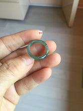 Load image into Gallery viewer, 16.9mm size 6 1/2 17.1mm 6 3/4 100% natural type A icy watery green/blue icy watery Guatemala jadeite jade band ring group BP81
