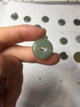 Load image into Gallery viewer, 17.5-20mm Type A 100% Natural oily dark green black gray(老油青) Jadeite Safety Guardian Button donuts pendant group PH237
