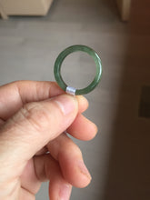 Load image into Gallery viewer, 100% natural type A ice watery oily dark green/gray/black(冰油青) jadeite jade band ring PB121

