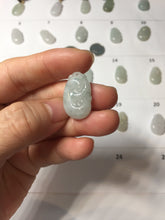 Load image into Gallery viewer, 100% Natural type A light green/light green/white/purple/gray jadeite Jade RuYi(如意) pendant PJ130

