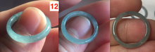 Load image into Gallery viewer, 16.5mm size 6 100% natural type A icy watery green/blue icy watery Guatemala jadeite jade band ring group BP83
