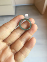Load image into Gallery viewer, 16.9mm size 6 1/2 17.1mm 6 3/4 100% natural type A icy watery green/blue icy watery Guatemala jadeite jade band ring group BP81

