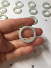 Load image into Gallery viewer, Size 6 1/2-9 100% natural type A white light green broad jadeite jade band ring PA253

