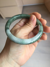 Load image into Gallery viewer, 57.6mm Certified type A 100% Natural oily dark greenwhite gray black watermelon rind  (瓜油青)  Jadeite bangle AZ187-1630
