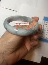 Load image into Gallery viewer, 59mm certified 100% natural Type A light green/purple white Snowy Pine Forest jadeite jade bangle PC200-3060
