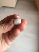 Load image into Gallery viewer, 13mm Type A 100% Natural sunny green/white/light purple olive shape Jadeite Jade LuluTong (Every road is smooth) bead pendant group PB119
