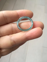 Load image into Gallery viewer, 16.3mm size 5 3/4 100% natural type A icy watery green/blue Guatemala jadeite jade band ring group PA221

