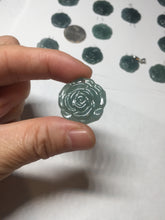 Load image into Gallery viewer, 100% Natural type A icy watery blue green gray Guatemala jadeite Rose Pendant group BP181
