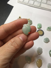 Load image into Gallery viewer, Type A 100% Natural icy watery sunny green/purple/white/yellow Jadeite Jade Peach Pendant group BF151
