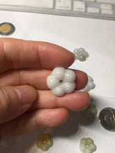 Load image into Gallery viewer, Type A 100% Natural light green/white/purple jadeite Jade Hawaiian flower Pendant AA66
