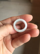 Load image into Gallery viewer, Size 7 100% natural type A icy watery white green jadeite band ring PD199-13
