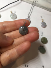 Load image into Gallery viewer, 9.9-15mm Type A 100% Natural light green yellow brown purple Jadeite Safety Guardian Button abacus bead donuts pendant PF73 Add on item
