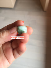 Load image into Gallery viewer, 13mm Type A 100% Natural sunny green/white/light purple olive shape Jadeite Jade LuluTong (Every road is smooth) bead pendant group PB119
