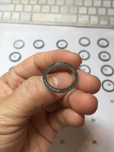 Load image into Gallery viewer, 16.7mm Size 6 1/4 100% natural type A icy watery dark green blue black gray Guatemala jadeite band ring group PE129
