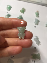 Load image into Gallery viewer, Type A 100% Natural icy watery light green sunny geen purple white clear jadeite jade cute baby bear pendant PH114 Add on item
