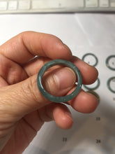 Load image into Gallery viewer, 20.2mm size 10 1/2 100% natural type A icy watery green/blue Guatemala jadeite jade band ring group PJ35
