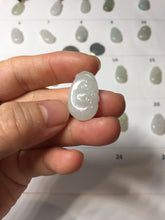 Load image into Gallery viewer, 100% Natural type A light green/light green/white/purple/gray jadeite Jade RuYi(如意) pendant PJ130
