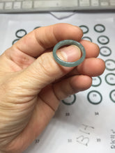 Load image into Gallery viewer, 17.5mm 7 1/4 100% natural type A icy watery green/blue icy watery Guatemala jadeite jade band ring group PJ33
