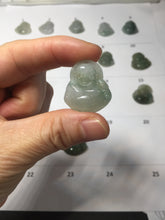 Load image into Gallery viewer, 100% Natural type A icy watery oily dark green(油青) happy Buddha jadeite pendant BS126
