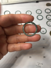 Load image into Gallery viewer, 19.2mm size 9 1/4 100% natural type A icy watery green/blue slim style Guatemala jadeite jade band ring group PJ34
