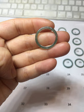 Load image into Gallery viewer, 16.7mm Size 6 1/4 100% natural type A icy watery dark green blue black gray Guatemala jadeite band ring group PE129
