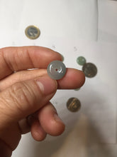 Load image into Gallery viewer, 12-17.5mm Type A 100% Natural oily dark green(淡油青) gray green Jadeite Safety Guardian Button donuts pendant PH61 Add on item
