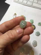 Load image into Gallery viewer, Type A 100% Natural icy watery sunny green/purple/white/yellow Jadeite Jade Peach Pendant group BF151
