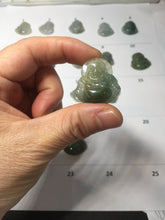 Load image into Gallery viewer, 100% Natural type A icy watery oily dark green(油青) happy Buddha jadeite pendant BS126
