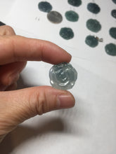 Load image into Gallery viewer, 100% Natural type A icy watery blue green gray Guatemala jadeite Rose Pendant group BP181
