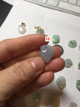 Load image into Gallery viewer, Type A 100% Natural icy watery sunny green/purple/white/yellow Jadeite Jade Peach Pendant group BF151
