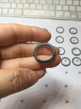 Load image into Gallery viewer, 16.7mm Size 6 1/4 100% natural type A icy watery dark green blue black gray Guatemala jadeite band ring group PE129
