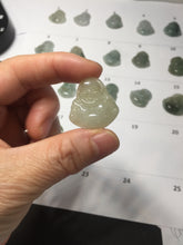 Load image into Gallery viewer, 100% Natural type A icy watery oily dark green(油青) happy Buddha jadeite pendant BS126
