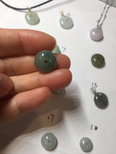 Load image into Gallery viewer, 9.9-15mm Type A 100% Natural light green yellow brown purple Jadeite Safety Guardian Button abacus bead donuts pendant PF73 Add on item
