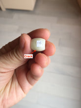 Load image into Gallery viewer, 13mm Type A 100% Natural sunny green/white/light purple olive shape Jadeite Jade LuluTong (Every road is smooth) bead pendant group PB119
