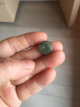 Load image into Gallery viewer, 9.5-17mm Type A 100% Natural icy watery oily dark green gray black(油青)  Jadeite Jade Safety Guardian Button donuts Pendant group AU80 add on item
