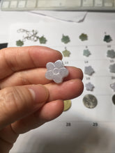 Load image into Gallery viewer, Type A 100% Natural light green/white/purple jadeite Jade flower Pendant group PC223
